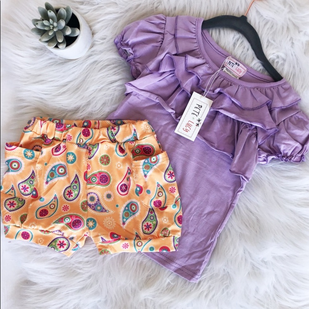 NWT 12-18m Paisley Shorts Set